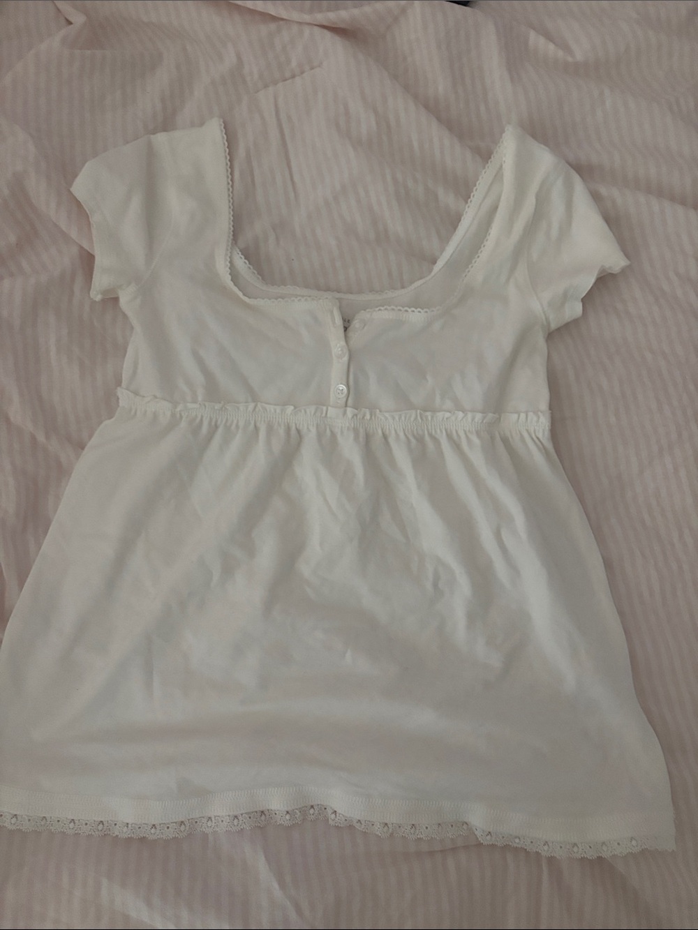 NWOT Aeropostale XS White Short Sleeve Full-Length Babydoll Top